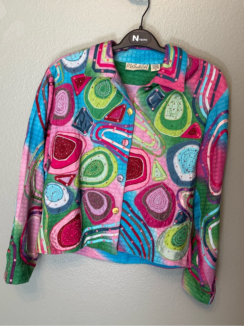 Pushpa vintage 90s Abstract geometric jacket